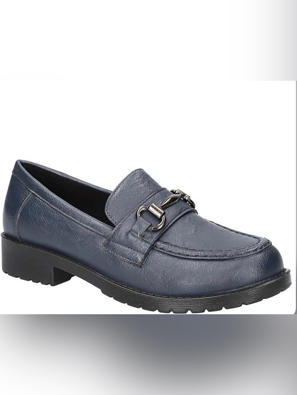 easy street Navy Blue Bit-Accent Slip-On Loafer Size 6 Extra Wide
